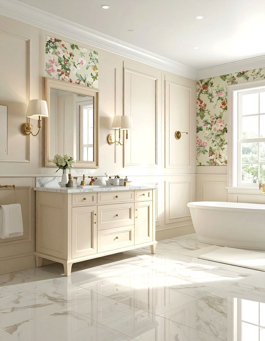 Cream Wainscoting Bathroom - 30 cream bathroom design ideas