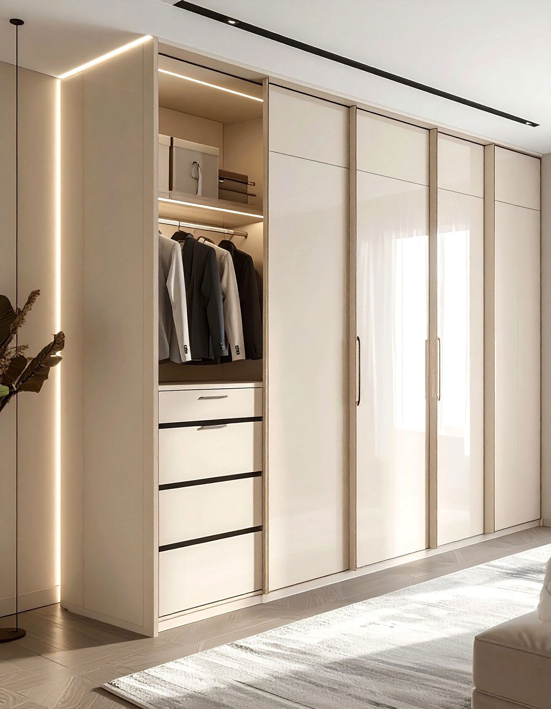 Cream Wardrobe System - 30 cream bedroom furniture ideas