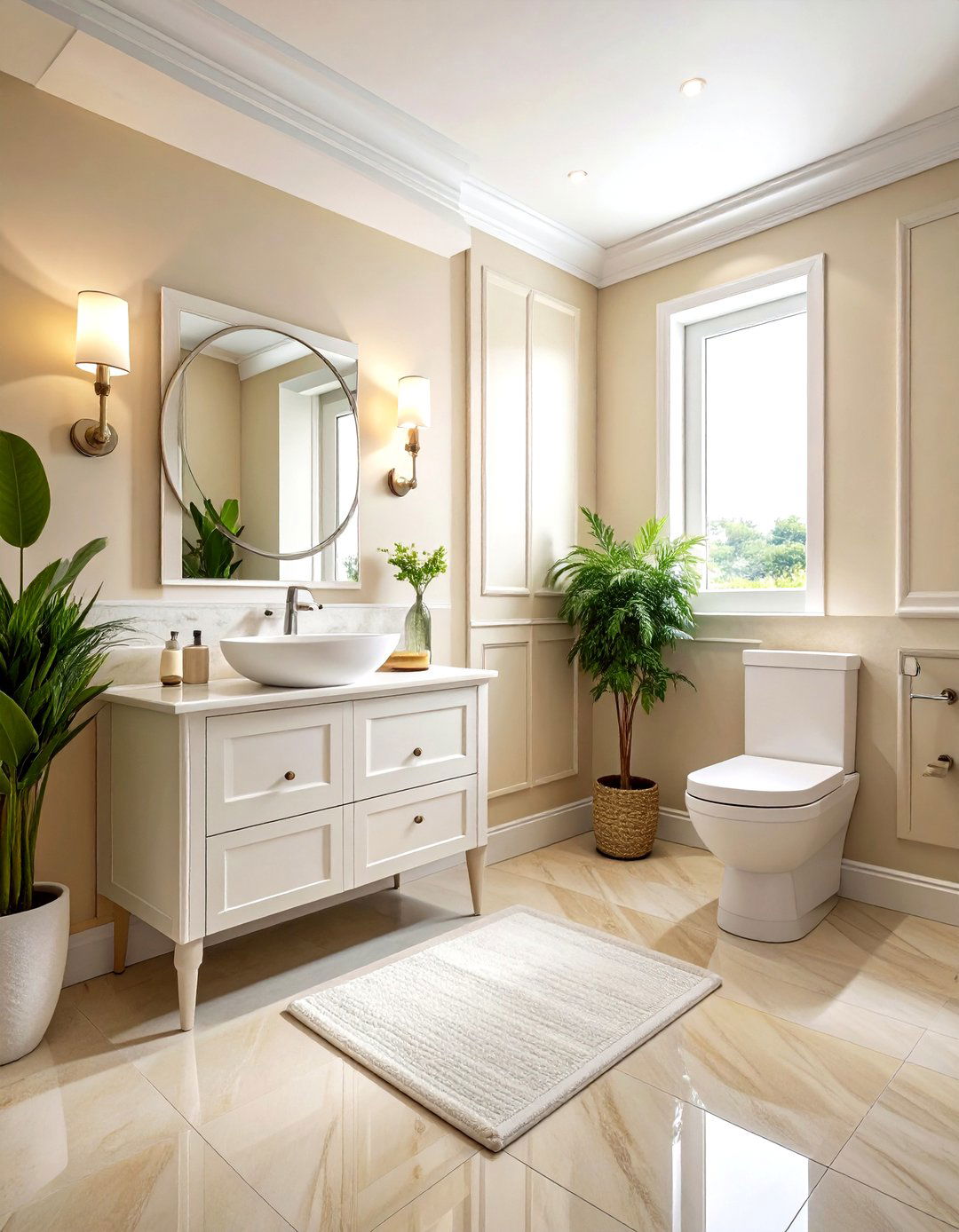 Cream White Bathroom - 30 warm cream bathroom ideas