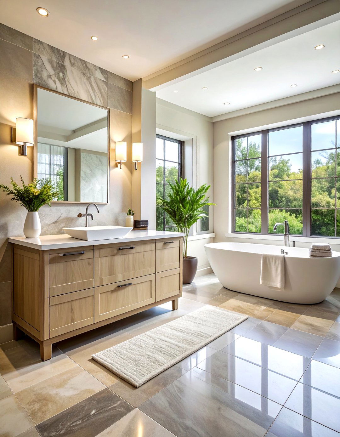 Cream Wood Grain Vanity - 30 cream bathroom furniture ideas