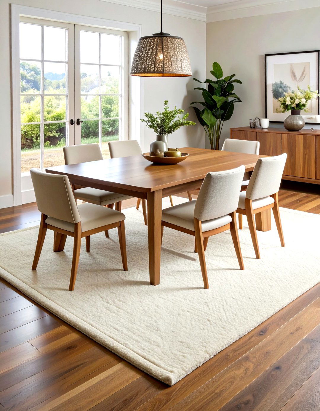 Cream Wool Square Rug - 30 square rug dining room ideas