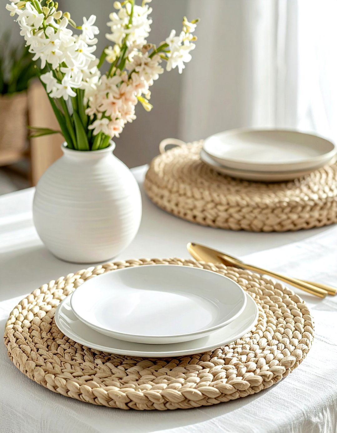 Cream Woven Placemat - 30 cream dining room accessories ideas