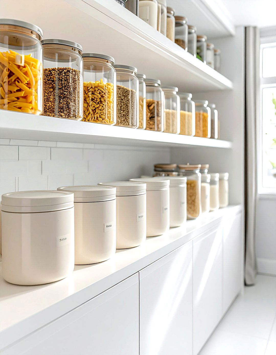 Cream airtight storage jars - 30 cream kitchen accessories ideas