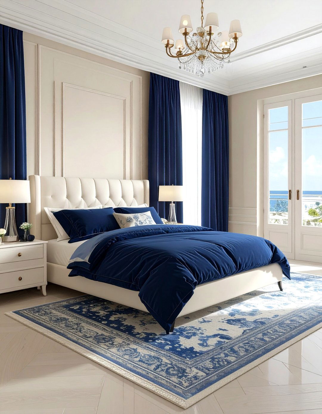 Cream and Blue Bedroom - 30 cream bedroom design ideas