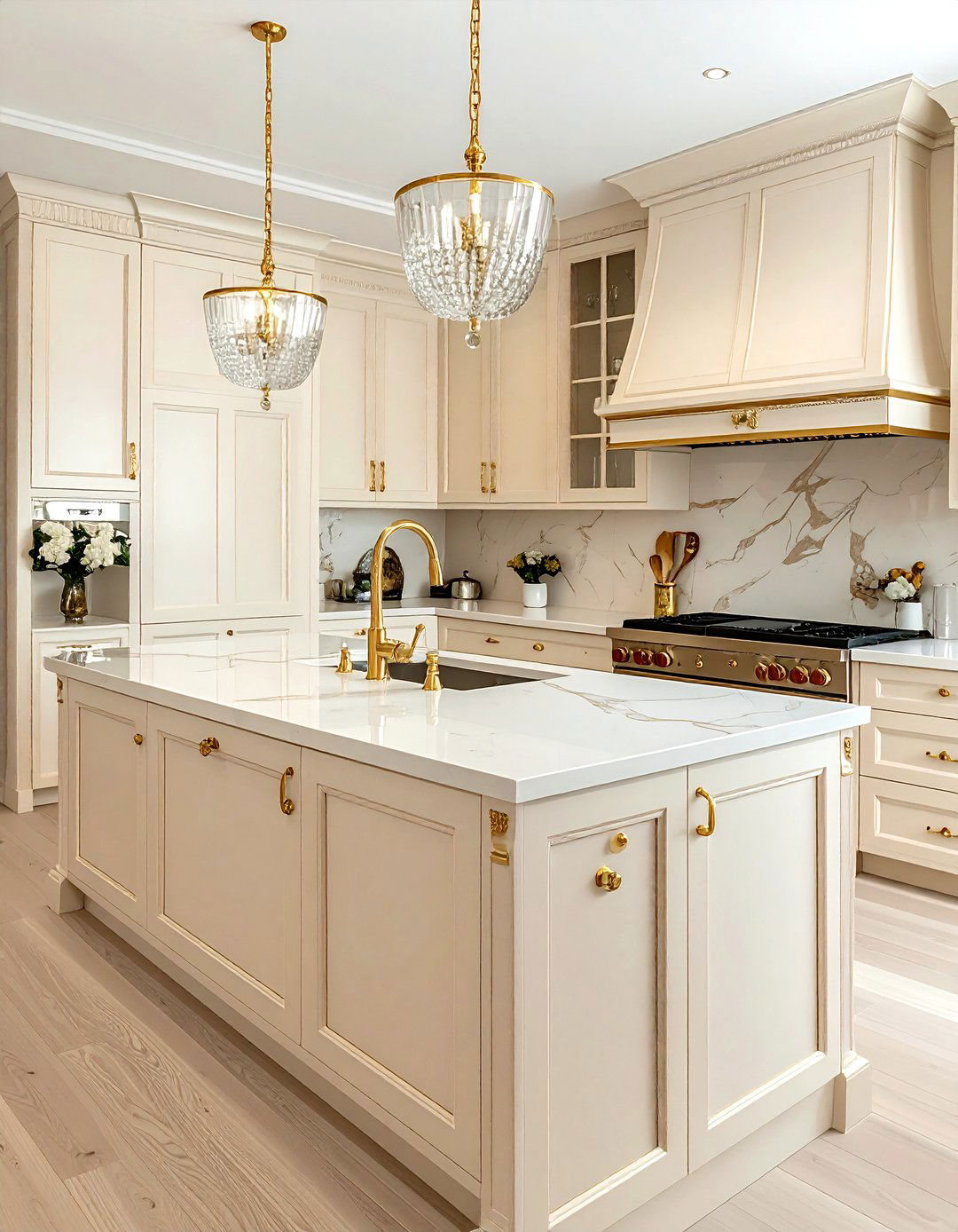 Cream and Gold Kitchen - 30 cream kitchen decor ideas