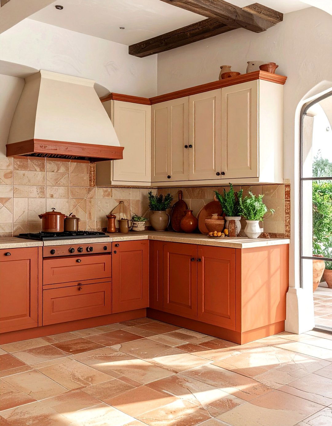 Cream and Terracotta Kitchen - 30 cream kitchen decor ideas