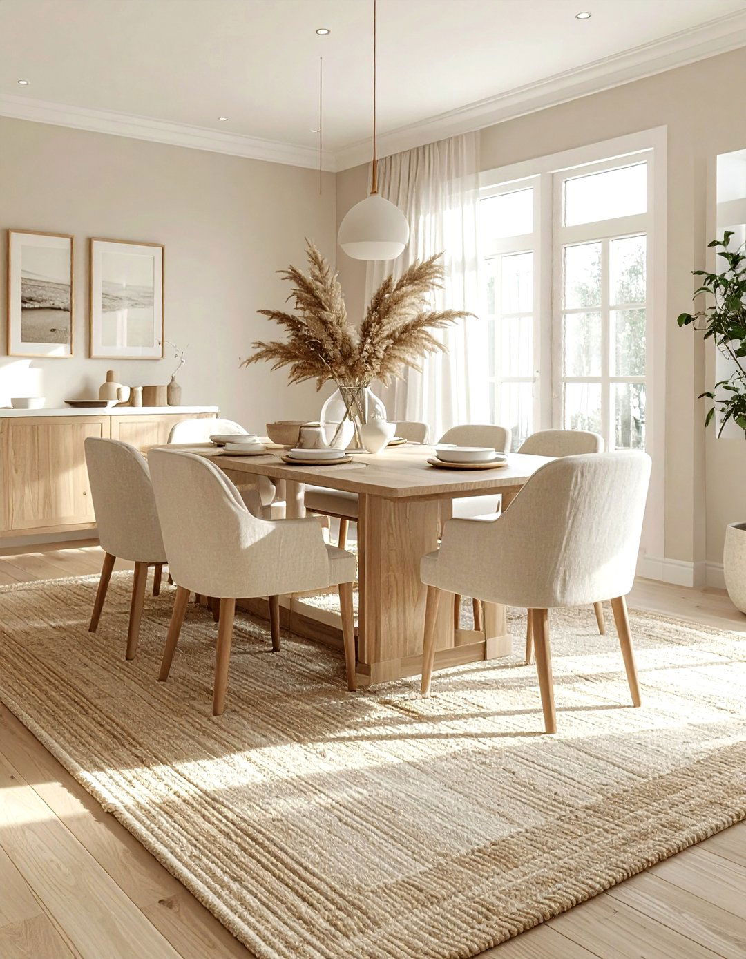 Cream and beige dining room - 30 cream dining room design ideas