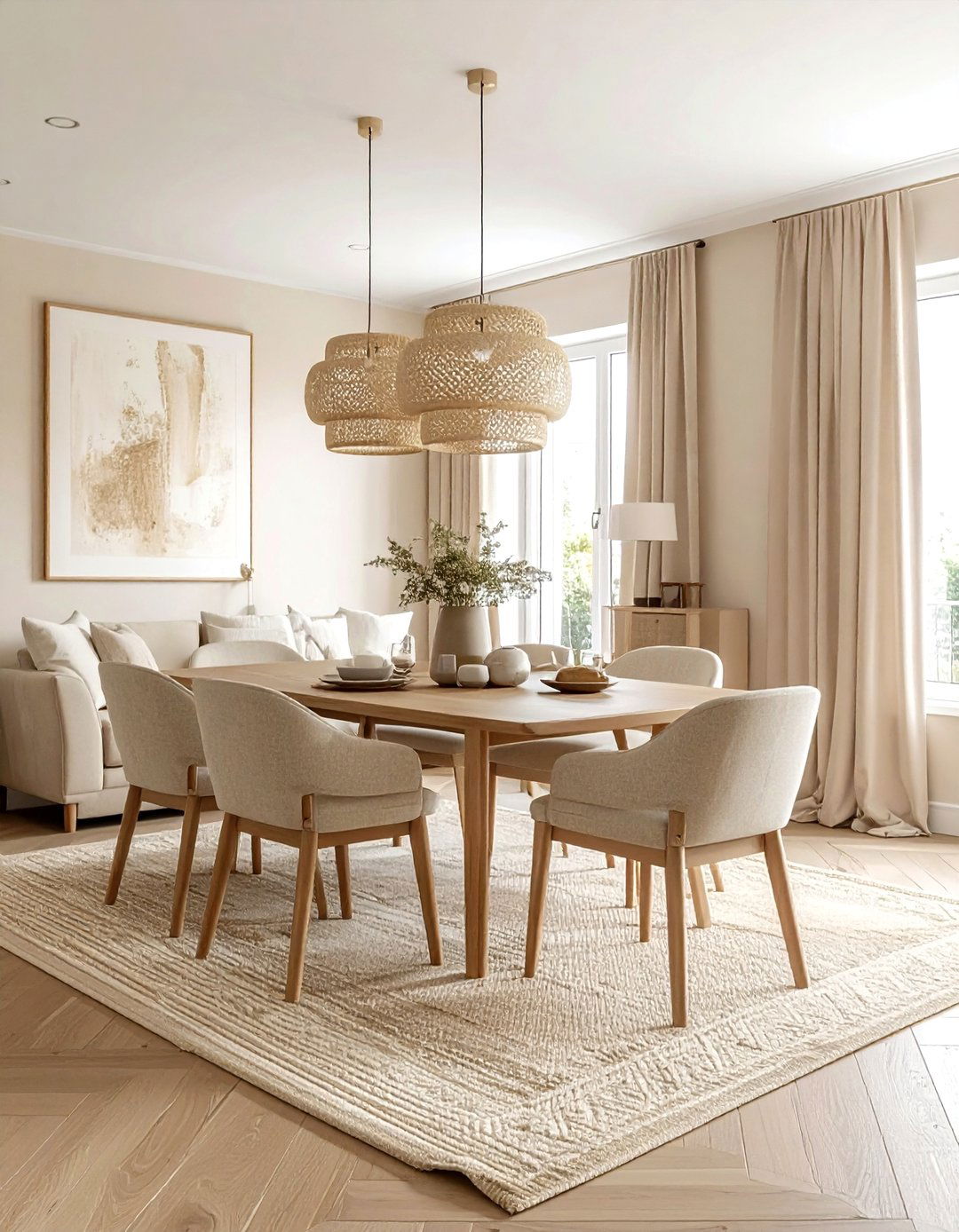 Cream and beige dining room - 30 cream dining room ideas
