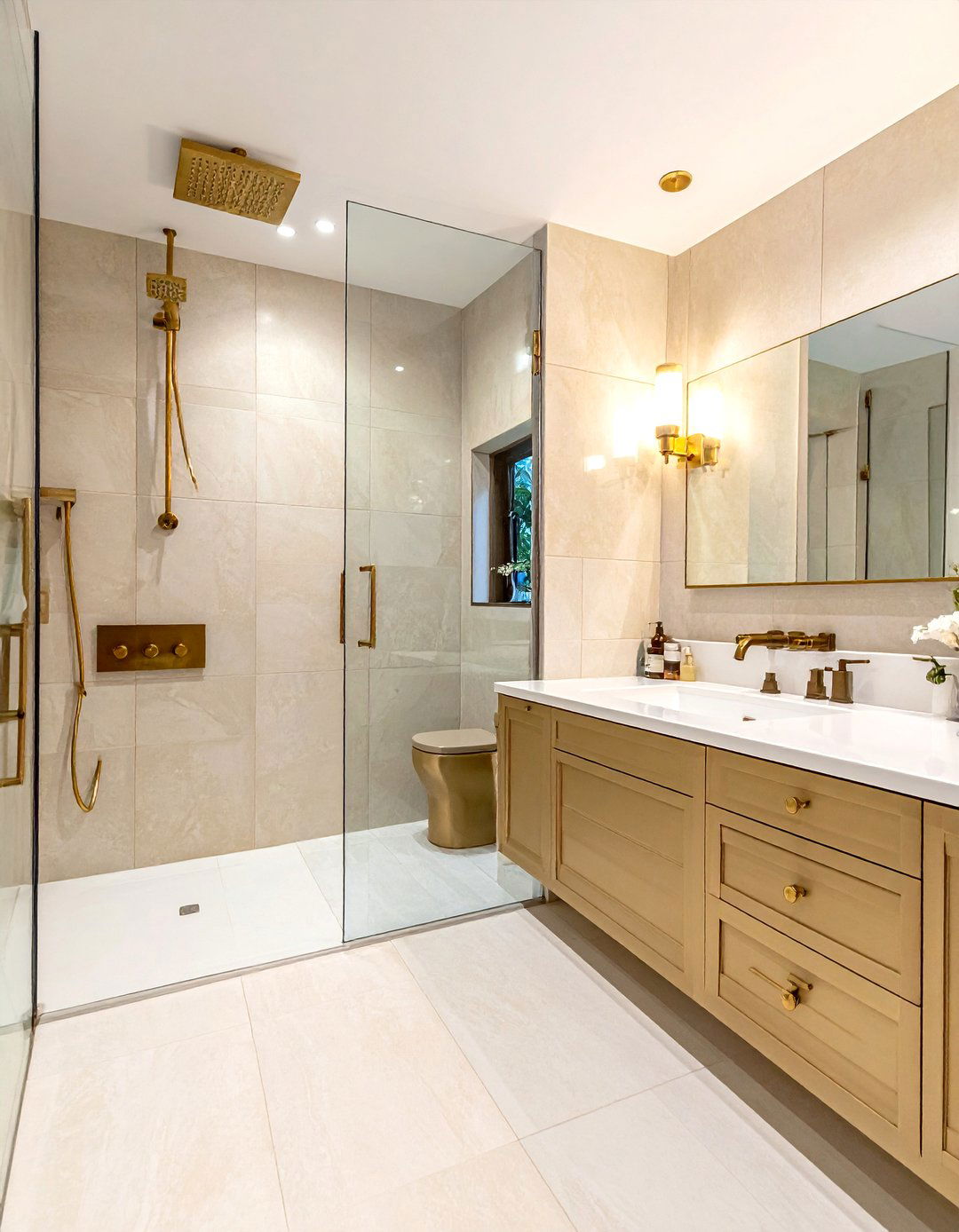 Cream and brass bathroom - 30 cream bathroom ideas