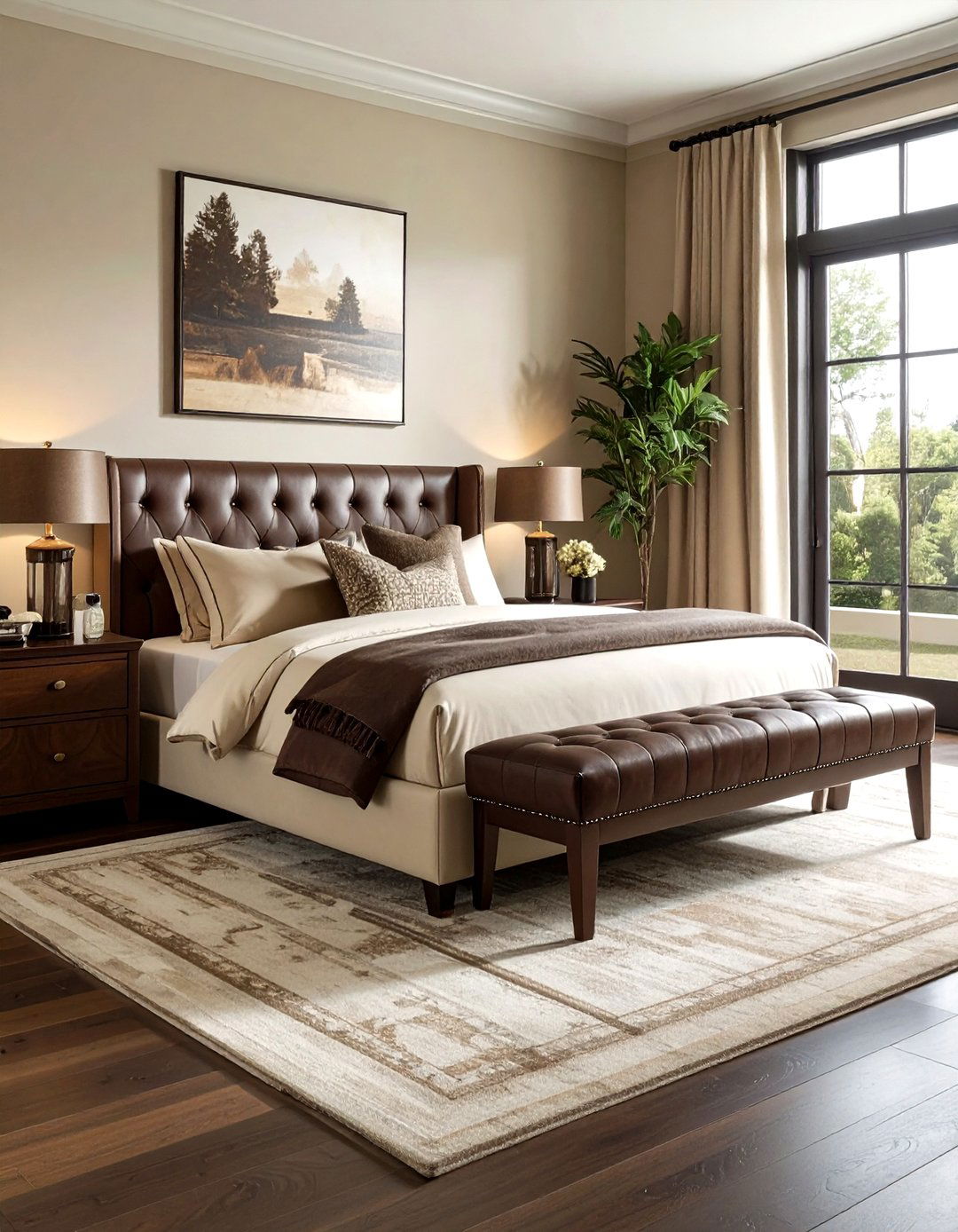 Cream and brown bedroom earth tones - 30 cream bedroom decor ideas