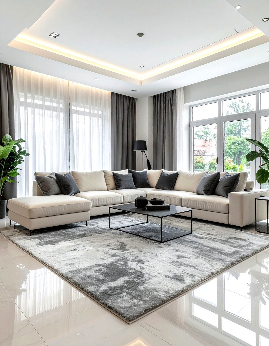 Cream and grey living room - 30 modern cream living room ideas