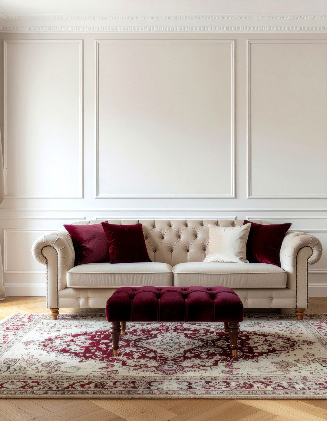 Cream and maroon living room - 30 maroon living room ideas