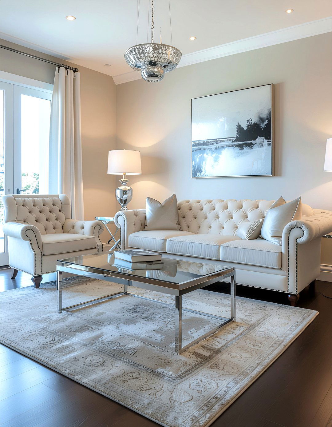 Cream and silver living room - 30 cream living room ideas