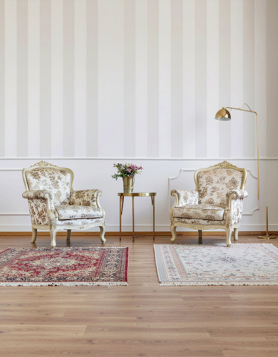 Cream and tan striped wallpaper - 30 living room striped wallpapers