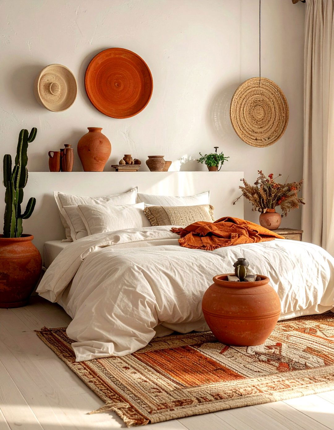 Cream and terracotta bedroom vibes - 30 cream bedroom decor ideas