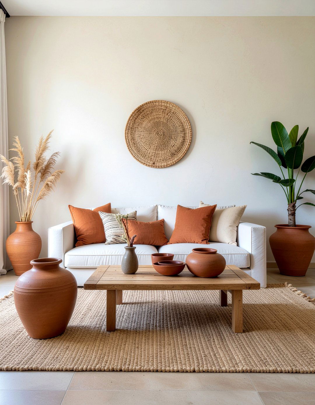 Cream and terracotta living room - 30 cream living room ideas