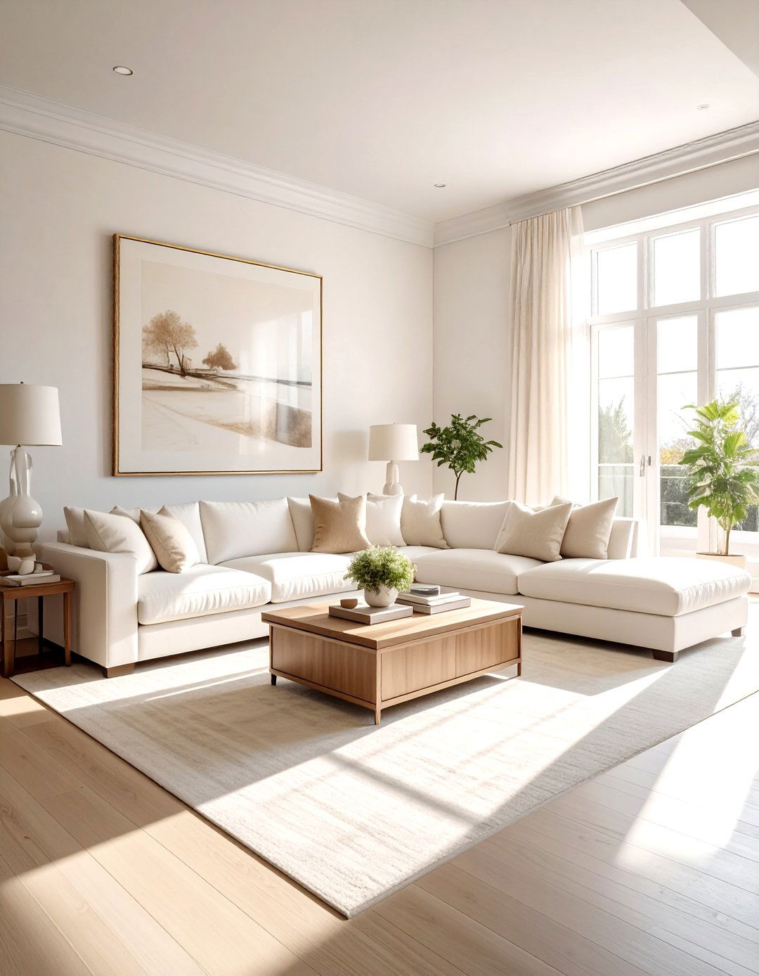 Cream and white living room - 30 white and white living room ideas