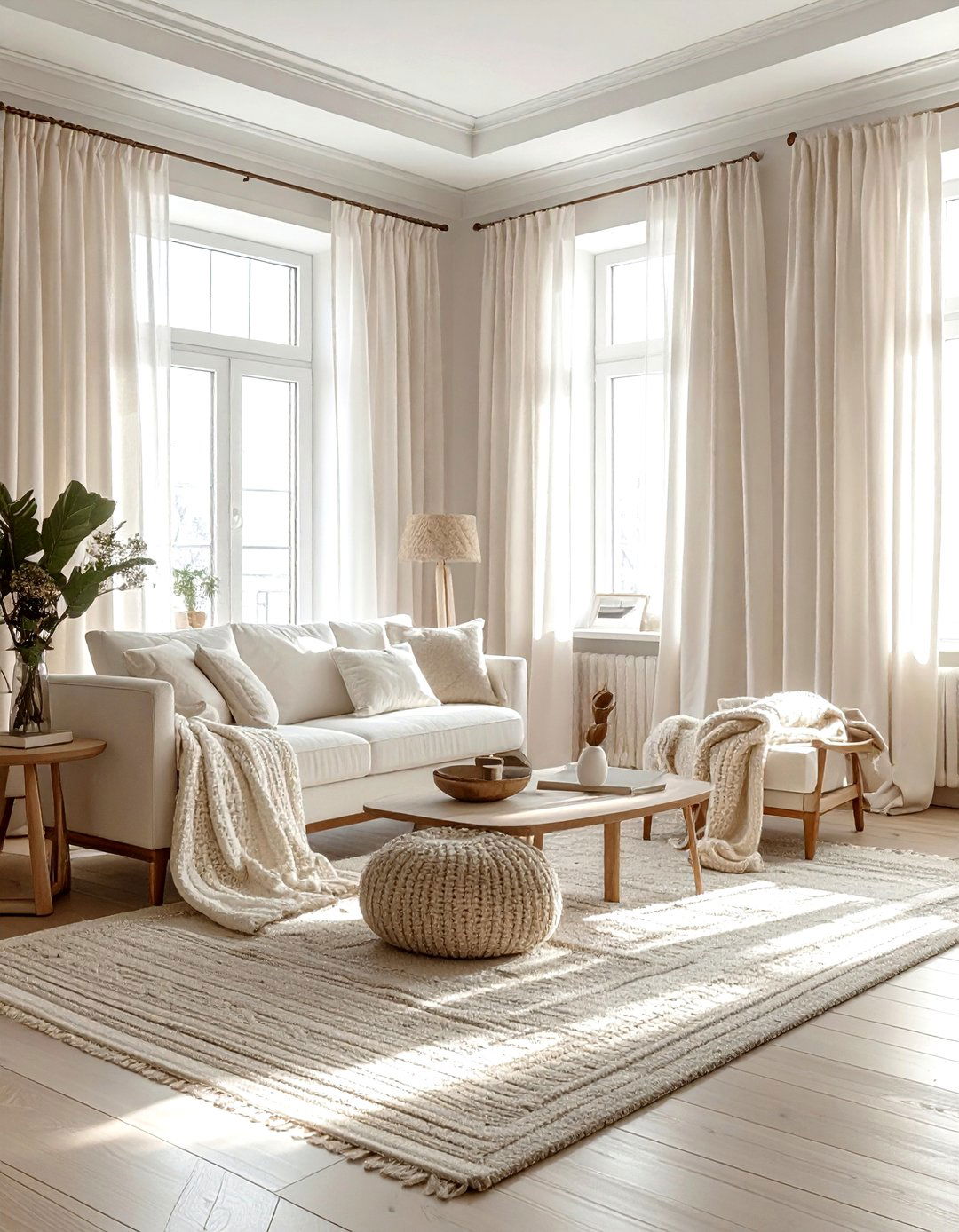 Cream and white living room - 30 white living room ideas