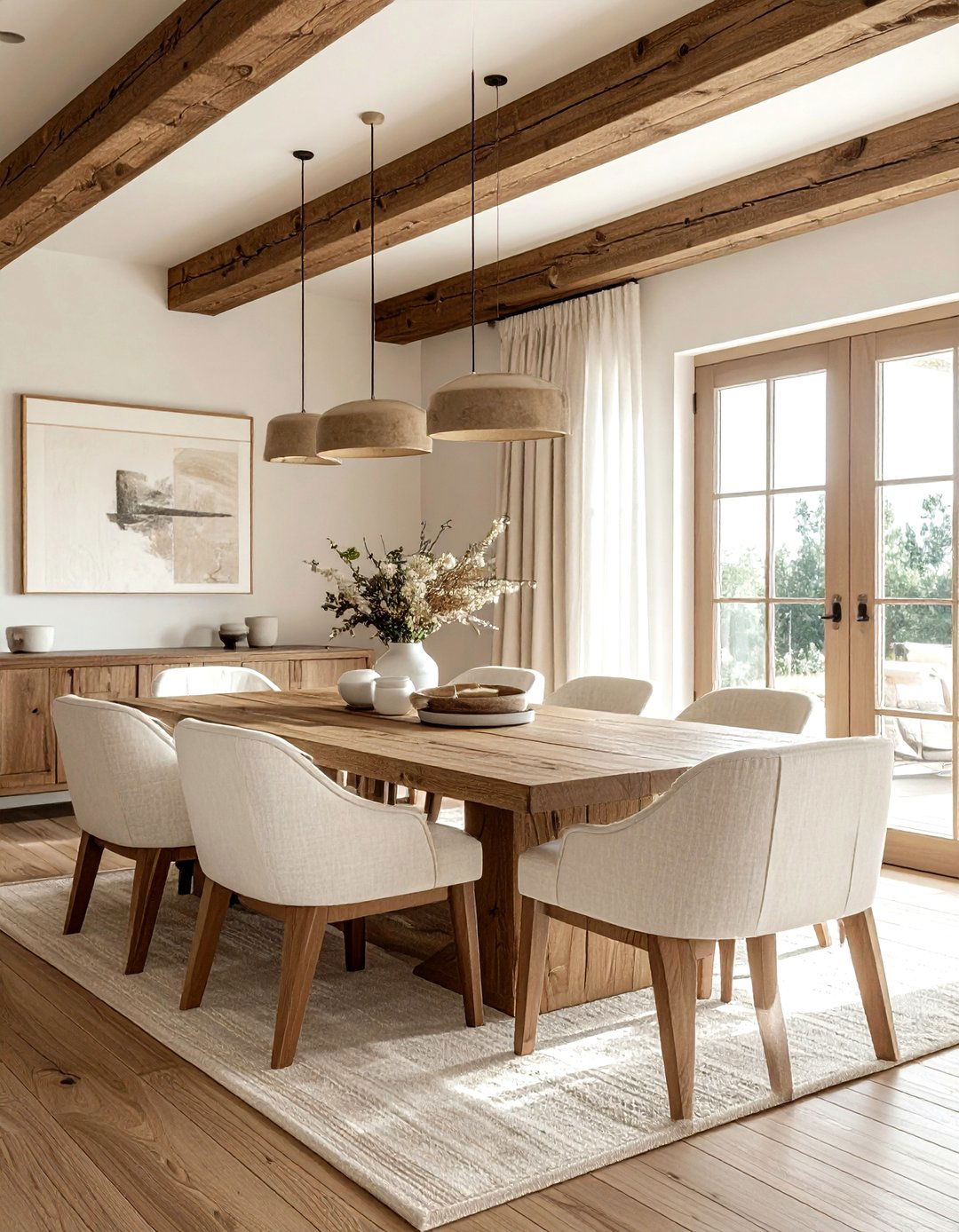 Cream and wood dining room - 30 cream dining room ideas