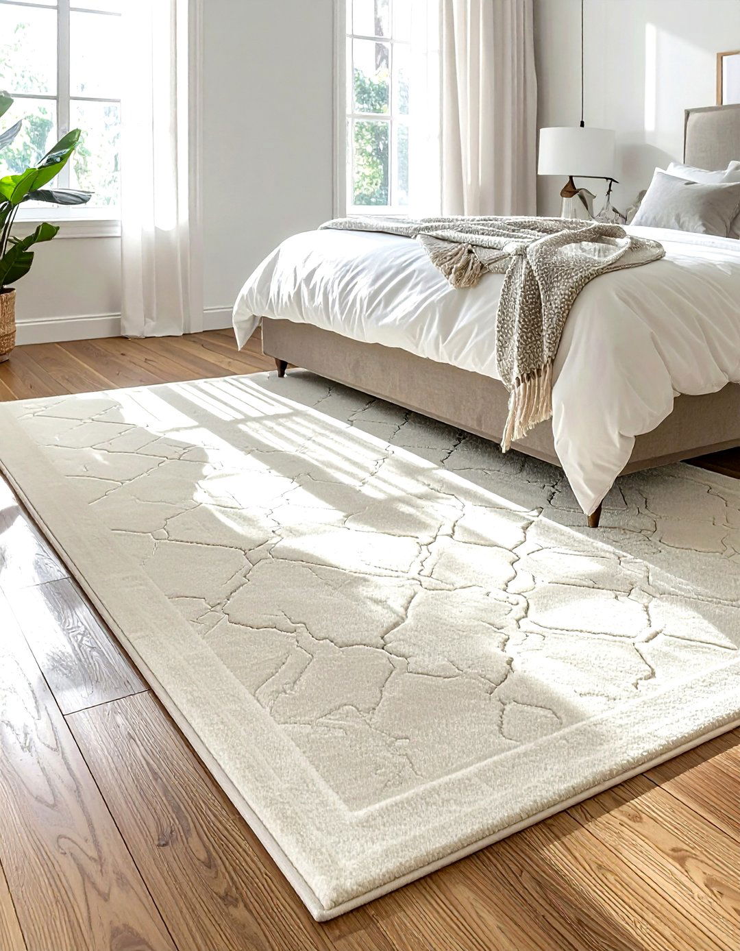 Cream area rug - 30 cream bedroom accessories ideas