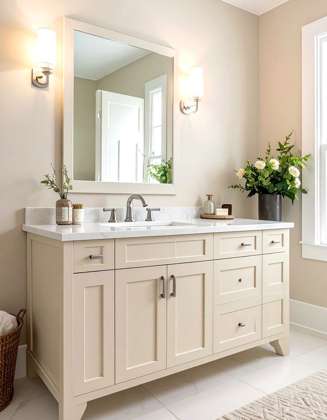 Cream bathroom vanity - 30 cream bathroom ideas