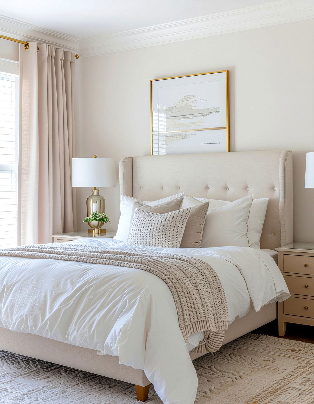 Cream bedroom brass accents - 30 bedroom cream walls