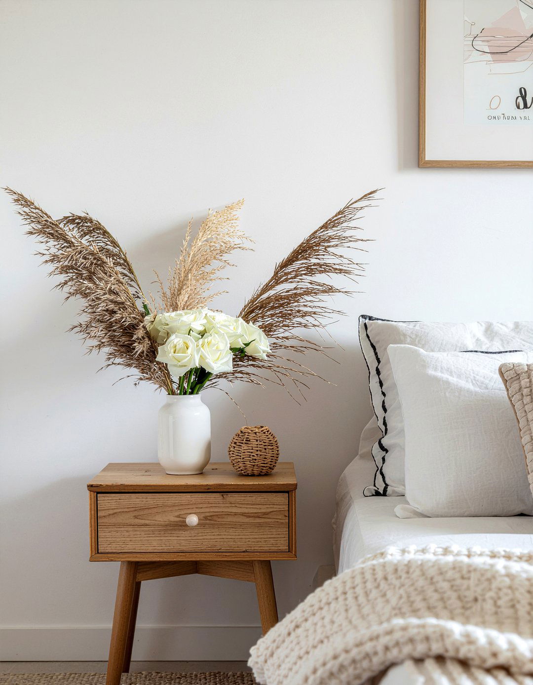 Cream bedroom floral decor - 30 off-white bedroom ideas