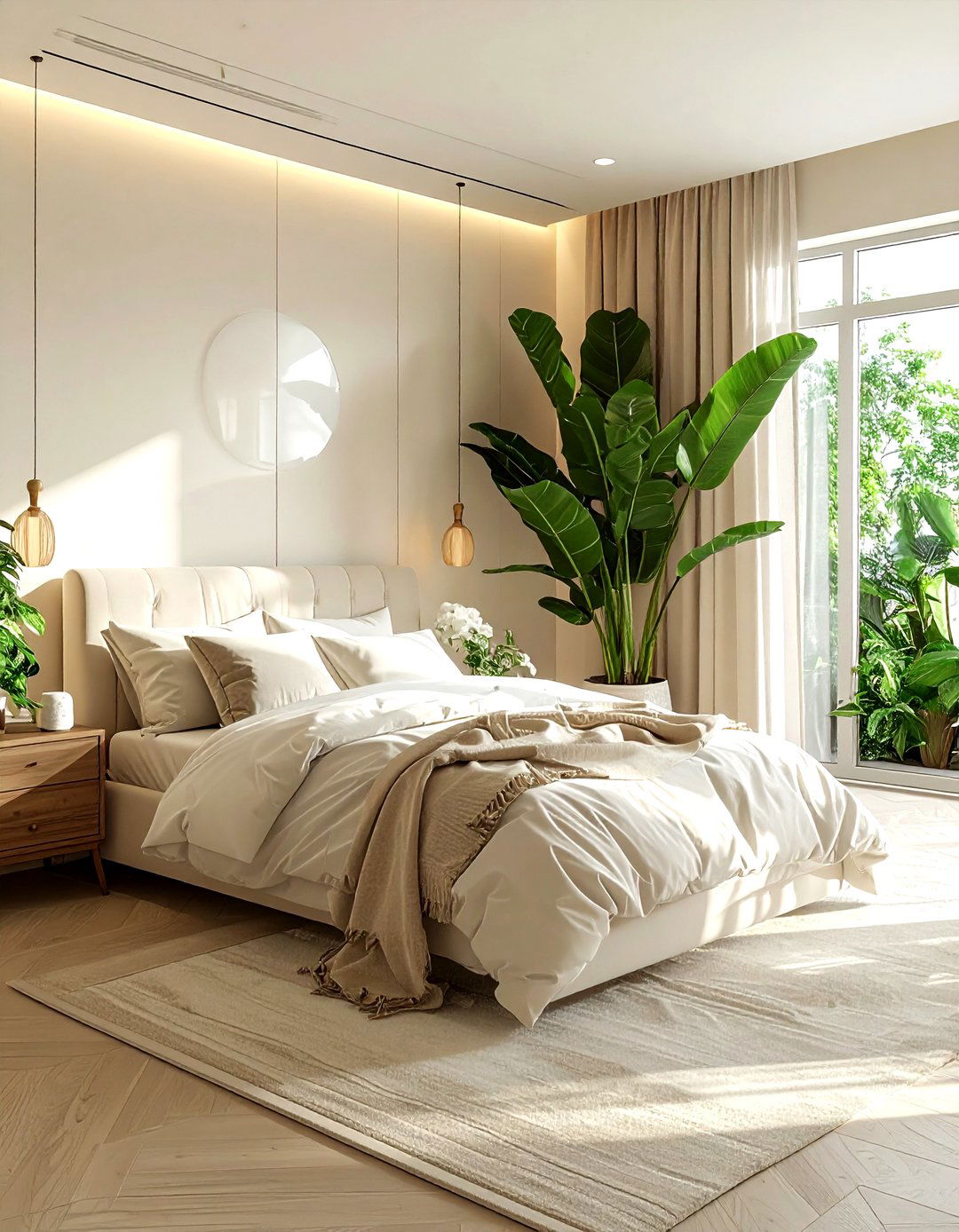 Cream bedroom indoor plants - 30 contemporary cream bedroom ideas