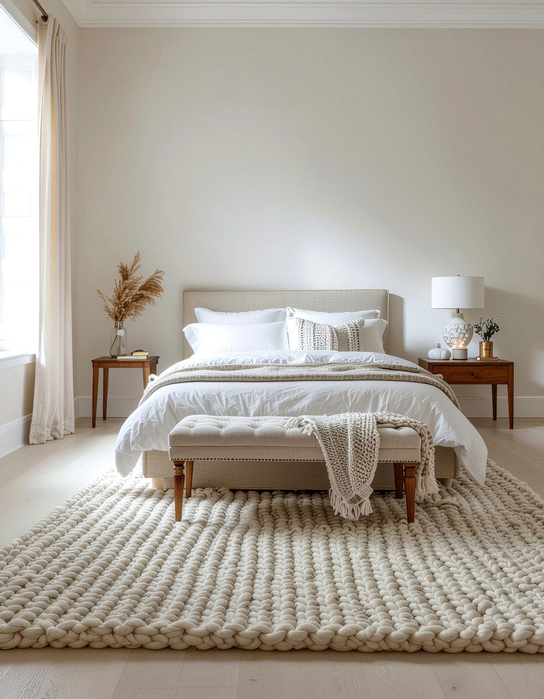 Cream bedroom layered textures - 30 bedroom cream walls