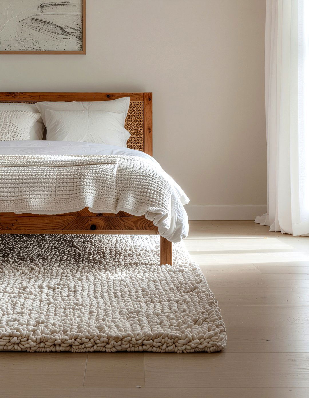 Cream bedroom textured rug - 30 bedroom cream walls