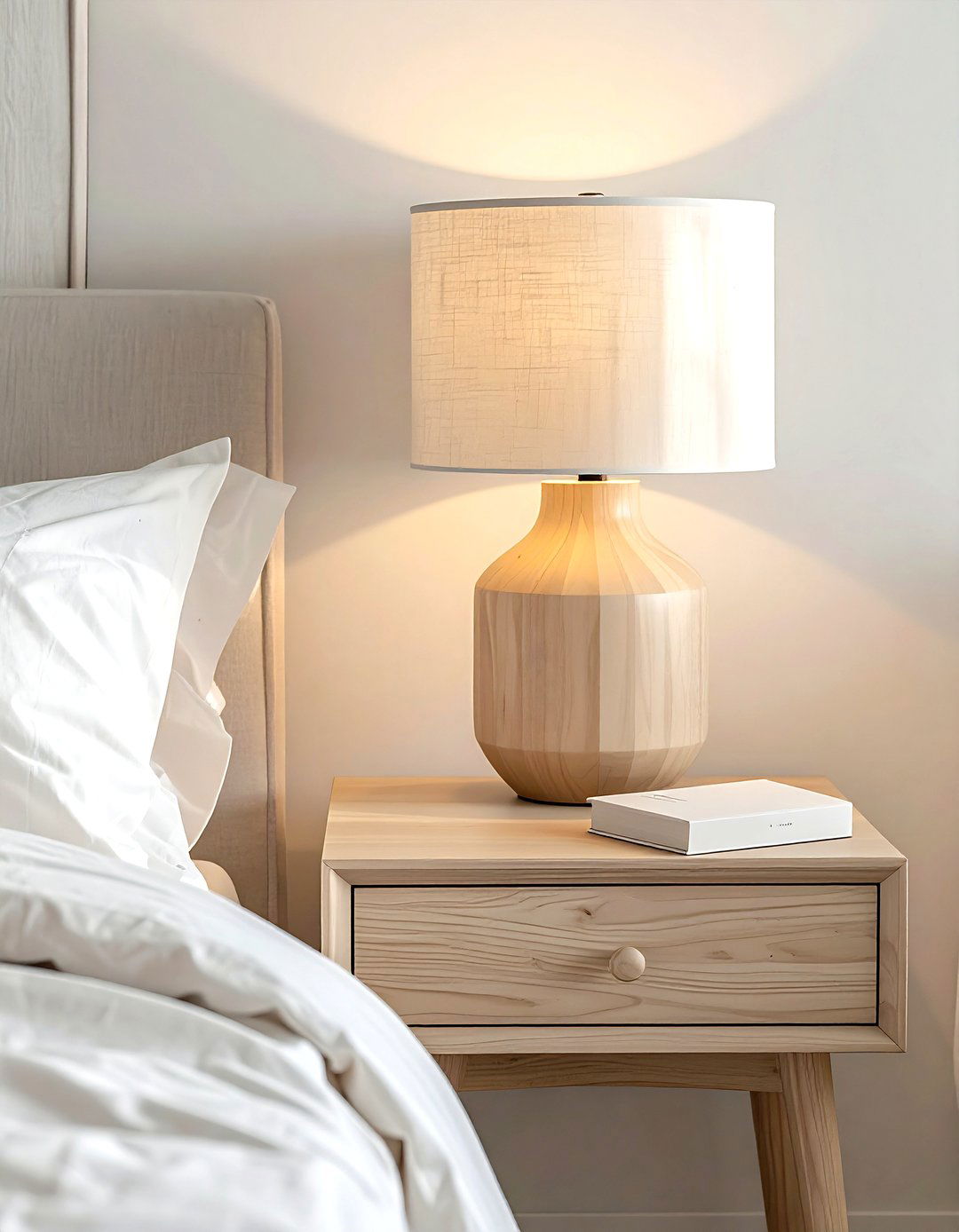 Cream bedside lamp - 30 cream bedroom accessories ideas