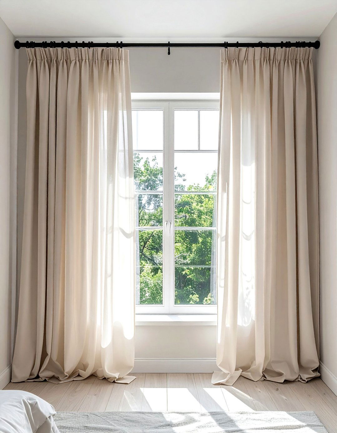 Cream blackout curtains - 30 cream bedroom accessories ideas