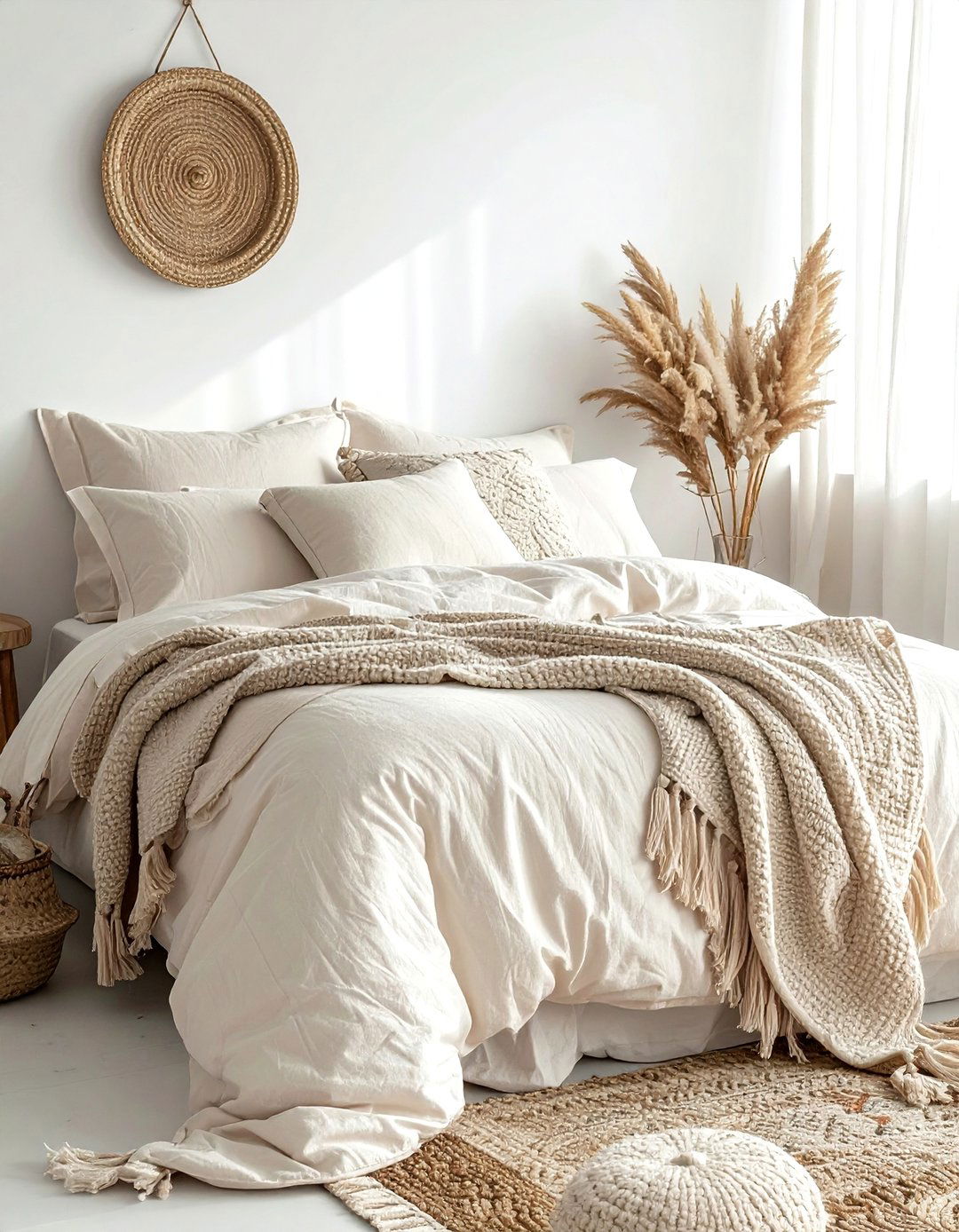 Cream boho bedding - 30 bohemian cream bedroom ideas