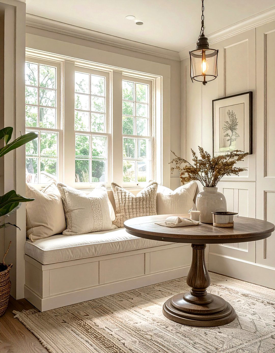 Cream breakfast nook - 30 cream decor ideas