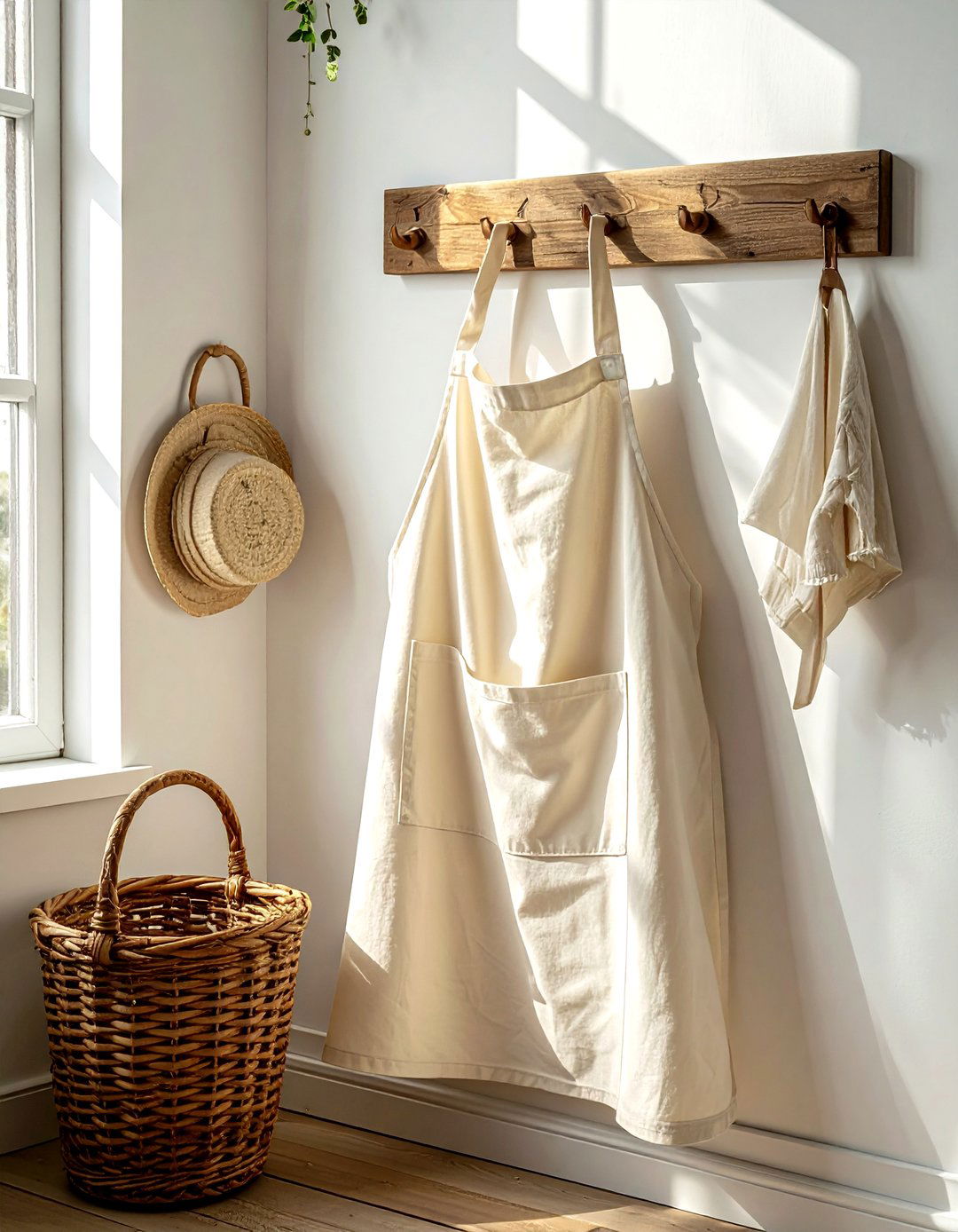 Cream cotton apron - 30 cream kitchen accessories ideas