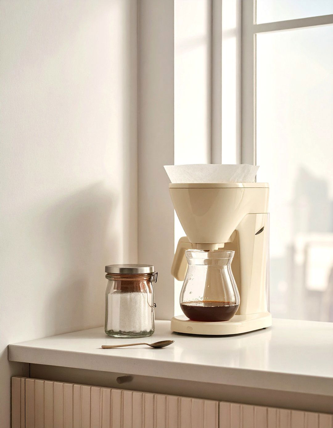 Cream drip coffee maker - 30 cream kitchen accessories ideas