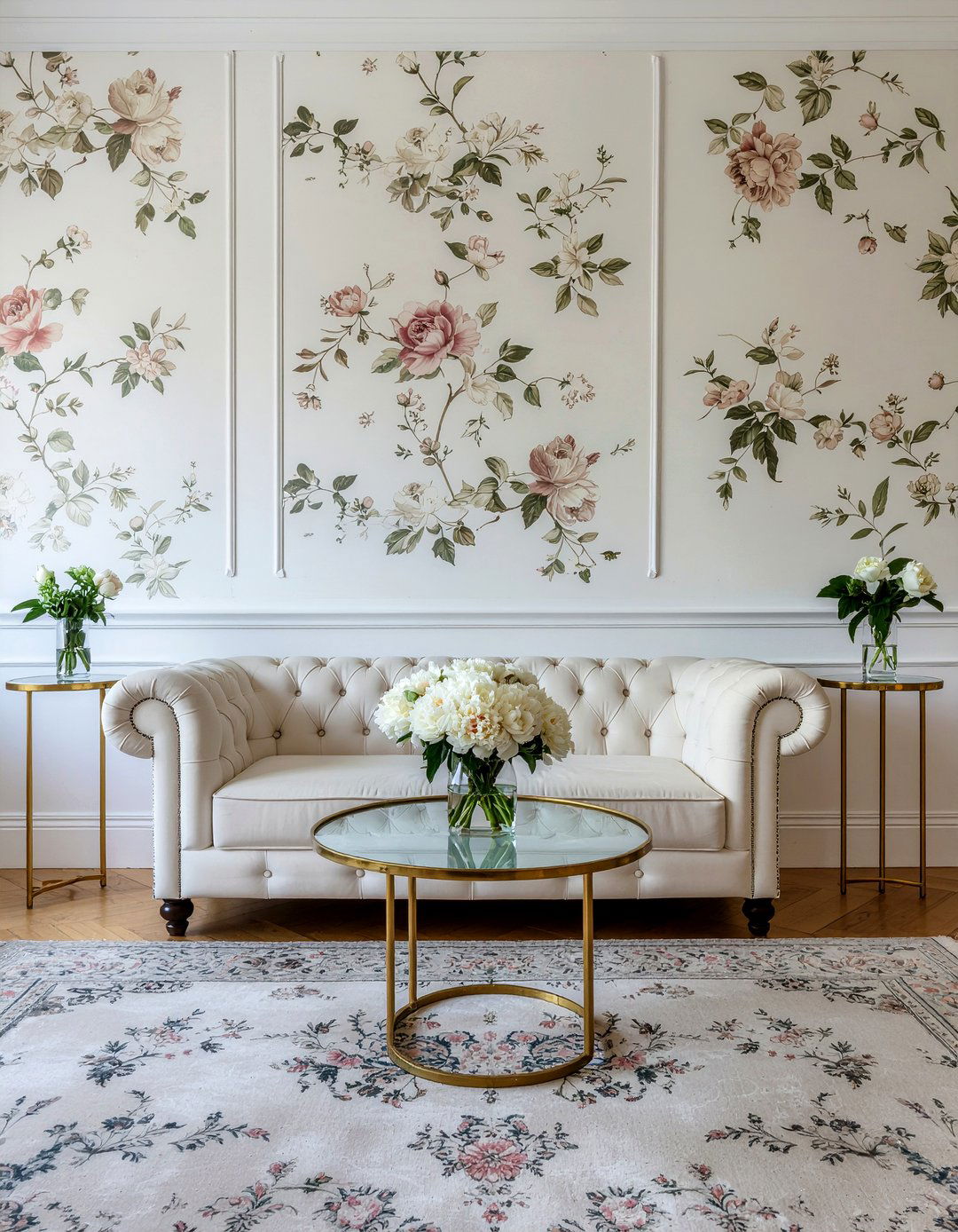 Cream floral wallpaper - 30 living room neutral wallpapers