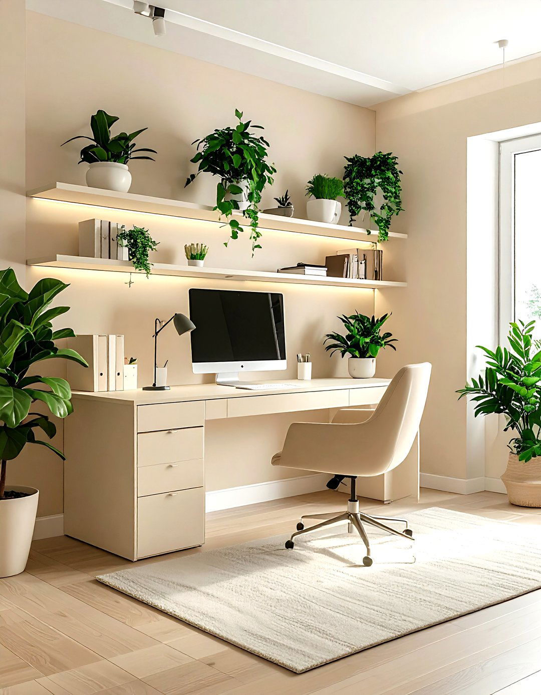 Cream home office - 30 cream decor ideas