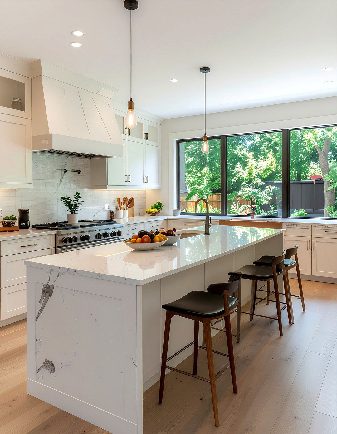 Cream kitchen with breakfast bar - 30 warm cream kitchen ideas