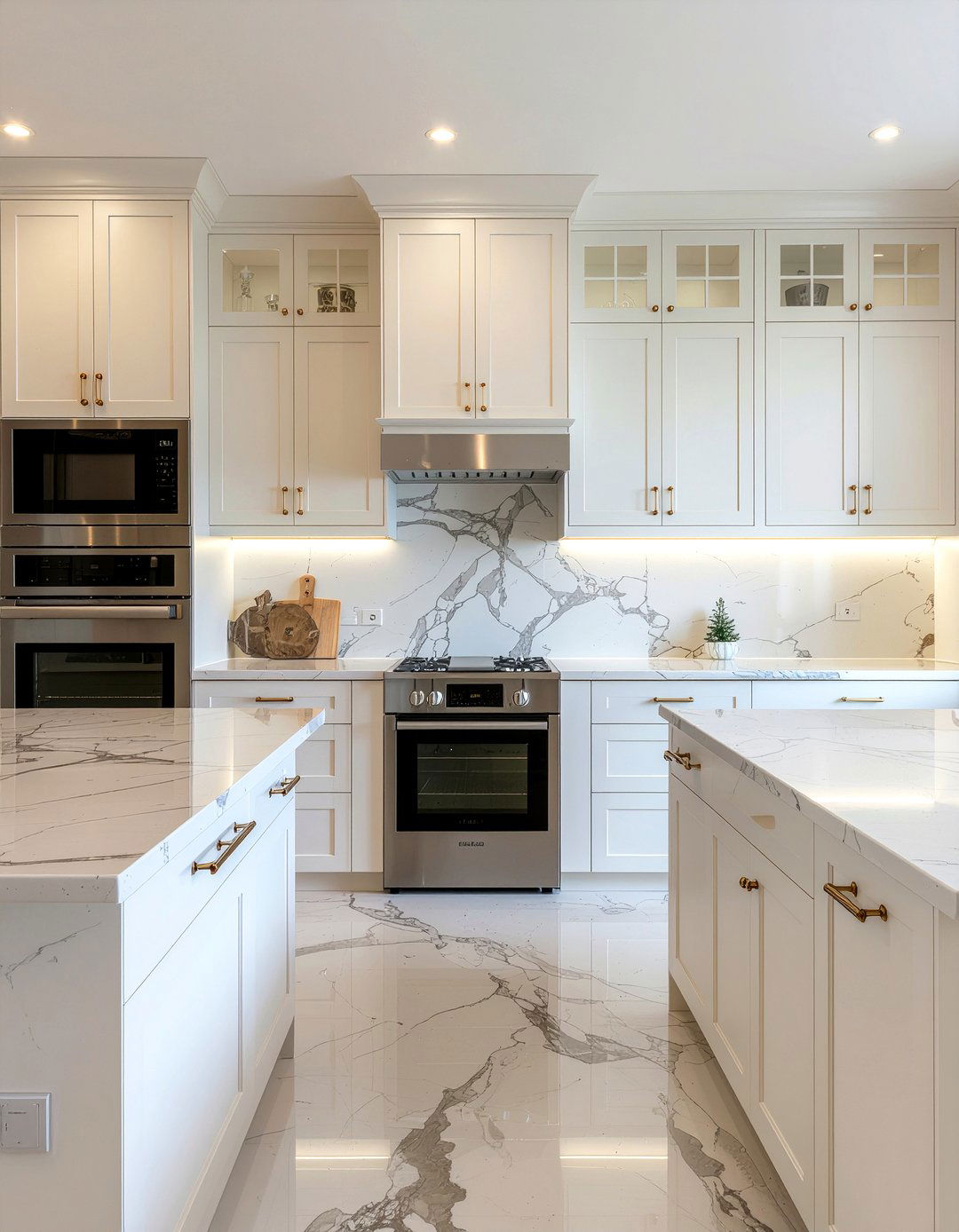 Cream kitchen with marble countertops - 30 cream kitchen ideas