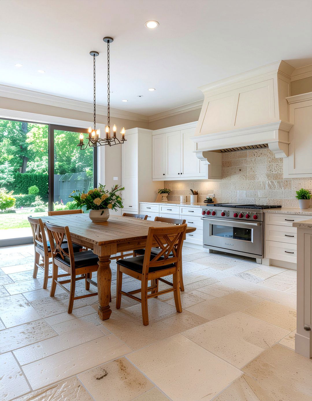 Cream kitchen with stone floor - 30 warm cream kitchen ideas