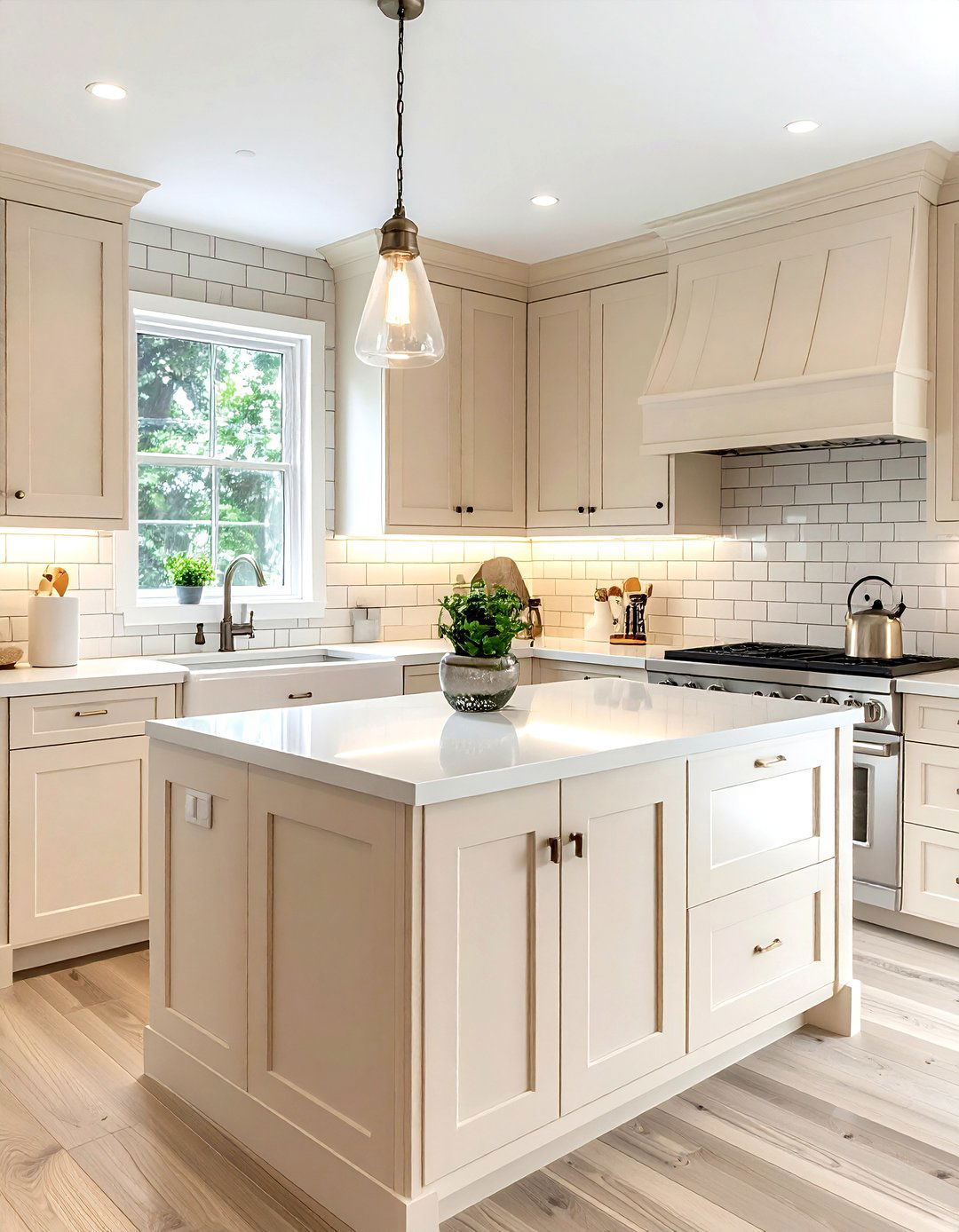 Cream kitchen with subway tile - 30 cream kitchen design ideas