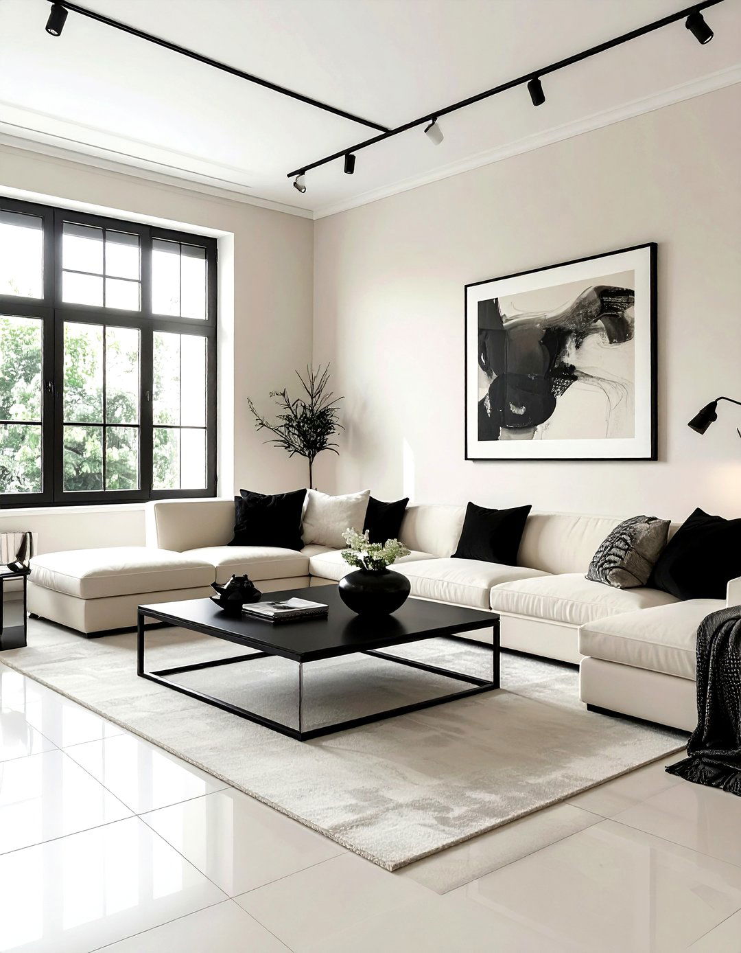 Cream living room black accents - 30 cream living room design ideas