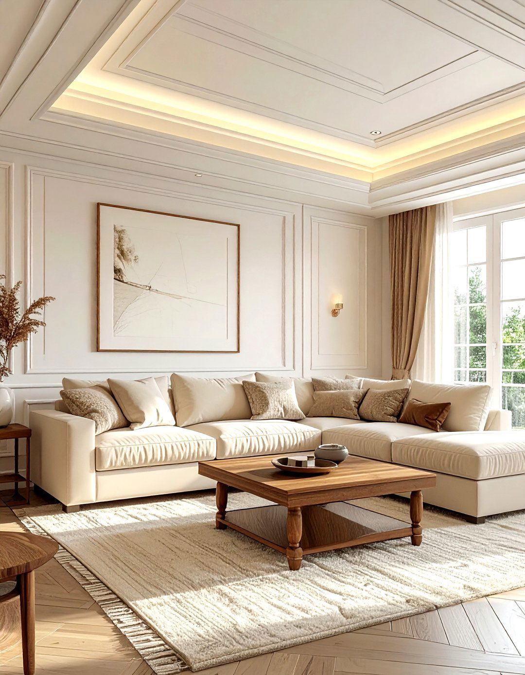 Cream living room ceiling - 30 living room painted ceiling ideas