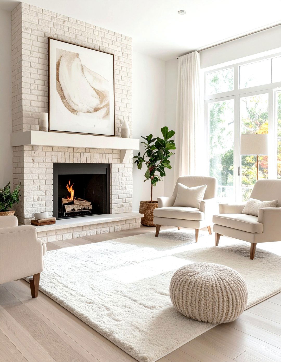 Cream living room with fireplace - 30 warm cream living room ideas