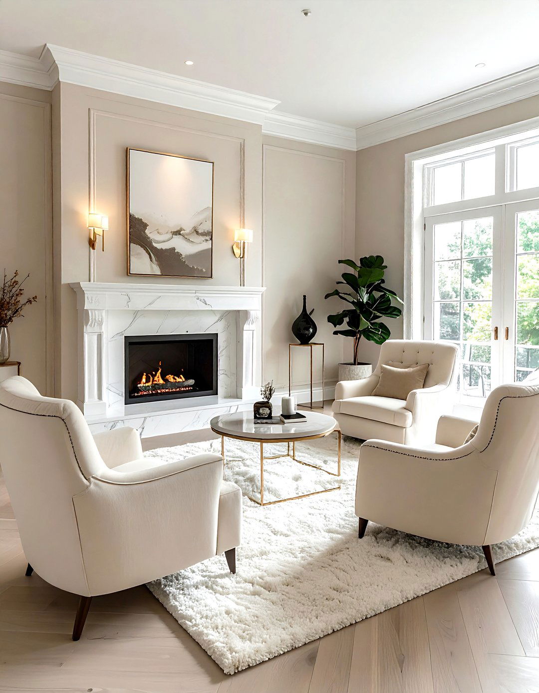 Cream living room with fireplace - 30 modern cream living room ideas