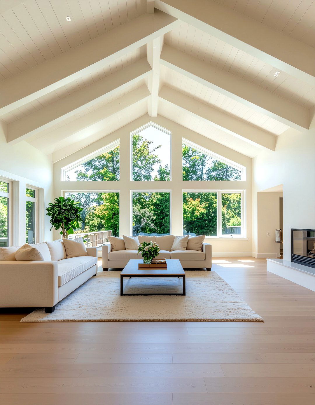 Cream living room with vaulted ceiling - 30 cream living room ideas