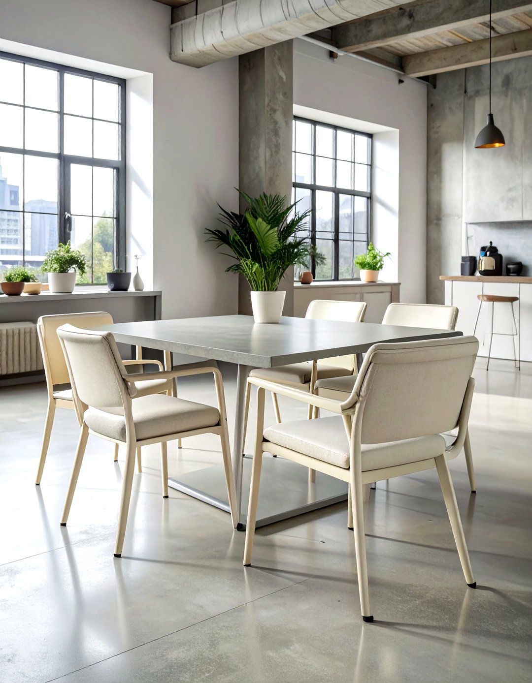 Cream metal frame chairs - 30 cream dining room furniture ideas