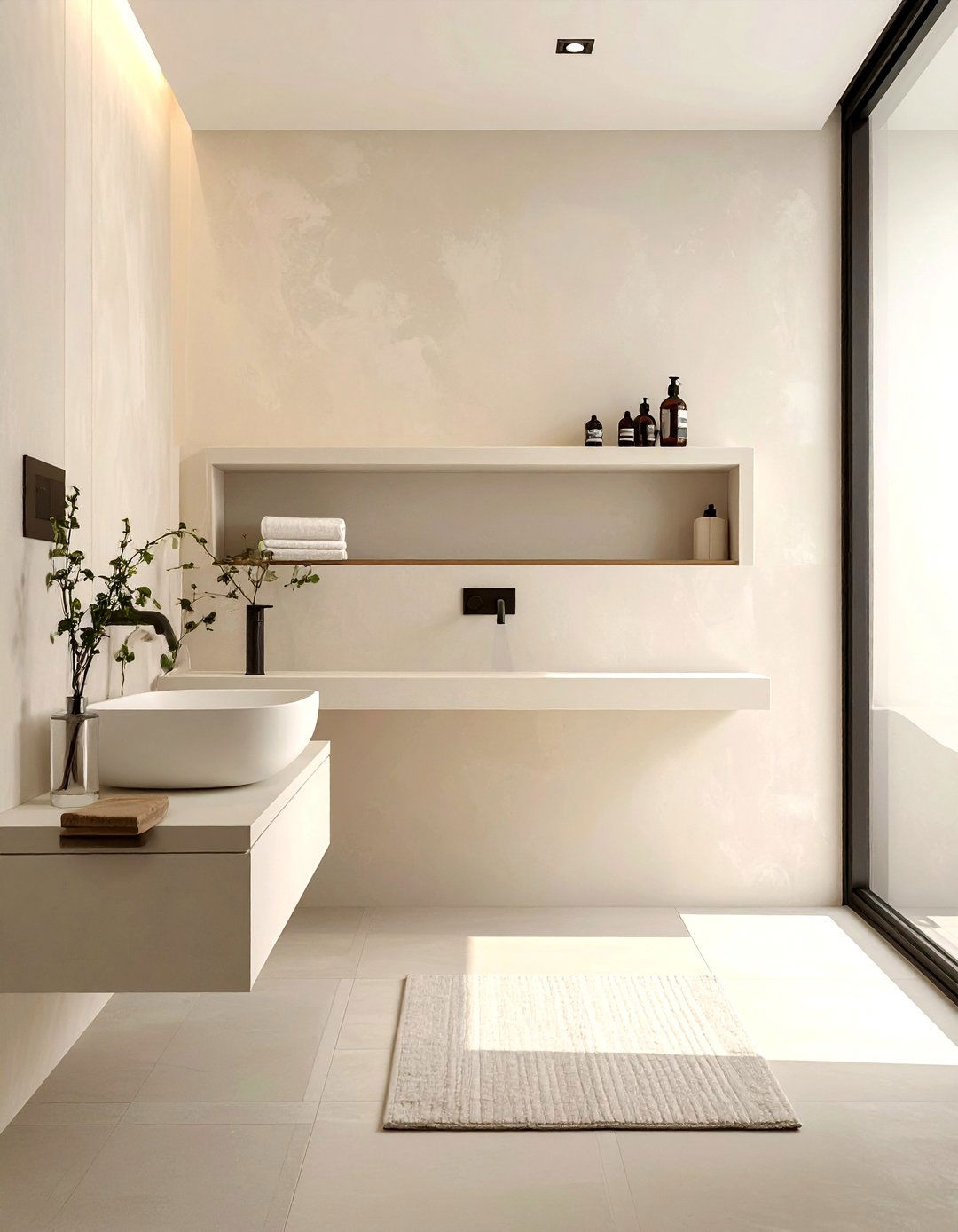 Cream minimalist bathroom - 30 cream bathroom ideas