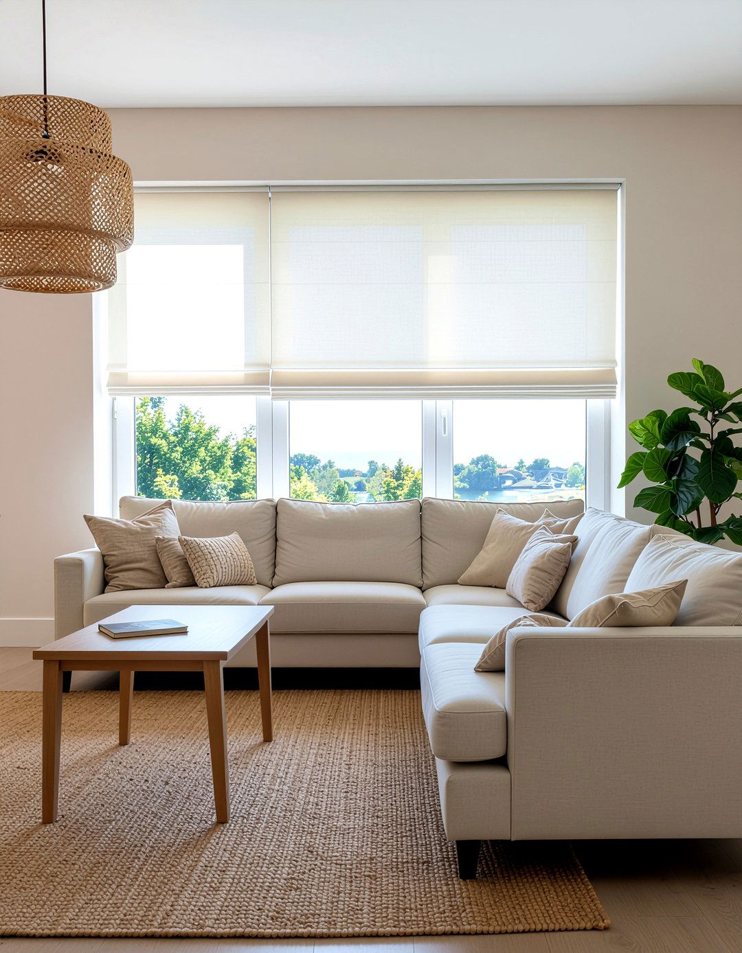 Cream roller blinds - 30 living room roller blinds